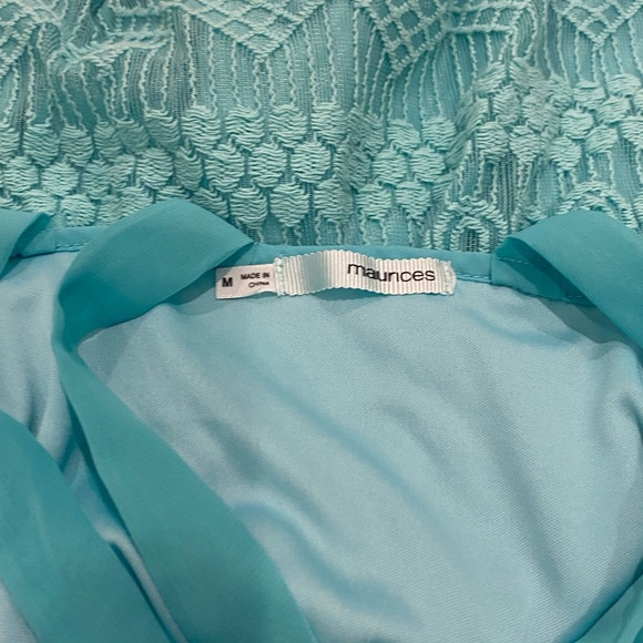 Maurices Lace Overlay Halter Top Swing Top Teal Womens Size - Picture 5 of 7